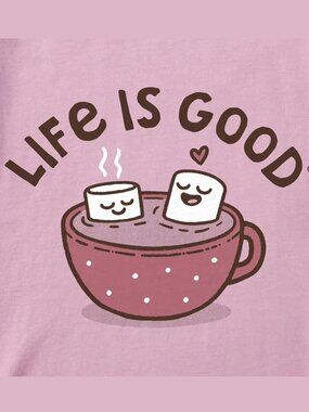 Life Is Good Women's Cocoa Time Long Sleeve Crusher Tee - LARGE